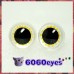 1 Pair White Gold Hand Painted Safety Eyes Plastic eyes